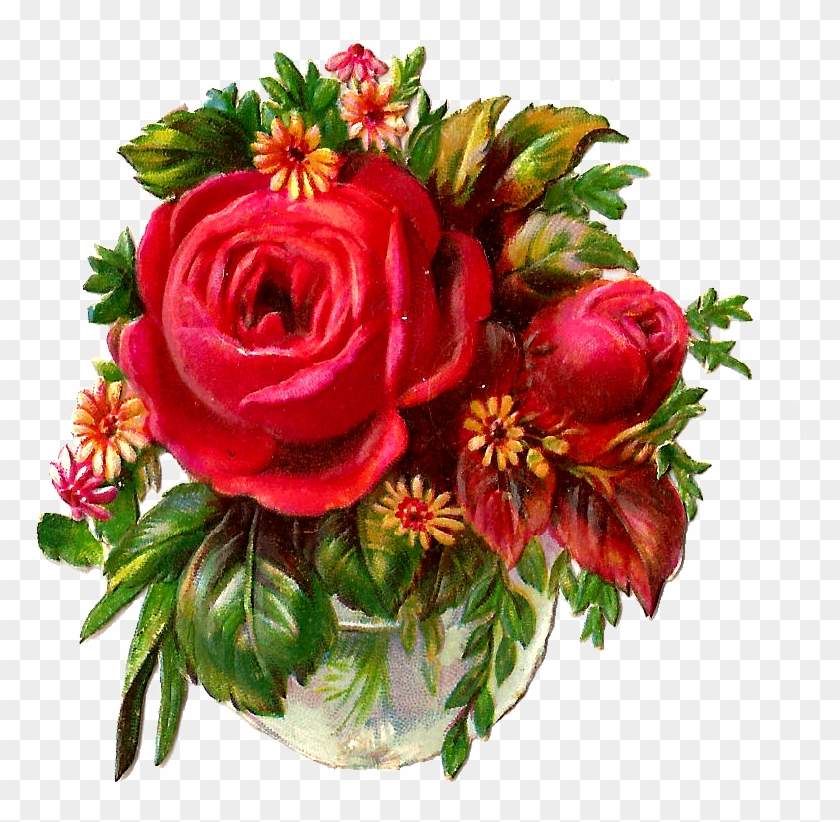 Flower Pencil Arts Rosebouquetpng - Flower Bouquet Red Clipart #362346
