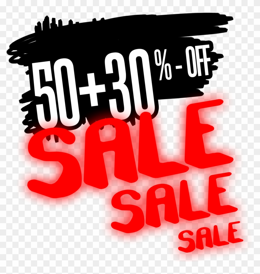 Red Glow 50 Plus 30 Percent Off Png Image - Sale 50 Off Png #362533