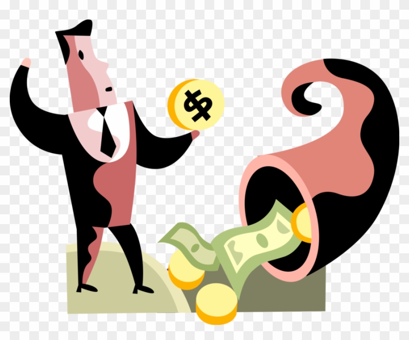 Vector Illustration Of Businessman Receives Financial - Vector Illustration Of Businessman Receives Financial #362680