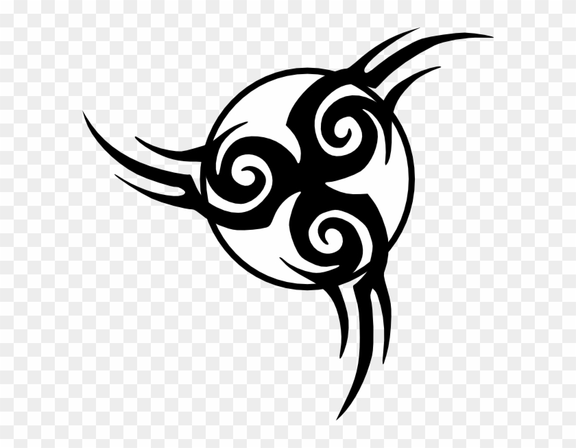Triquetra W/ Circle Clip Art At Clker - Triqueta En Tribal Tatuaje #363208