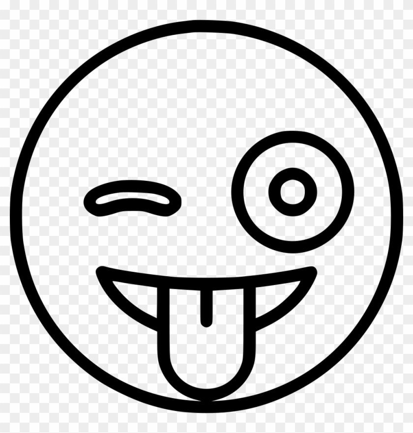With Stuck Out Tongue And Winking Eye Svg Png Icon - Smiley #363243