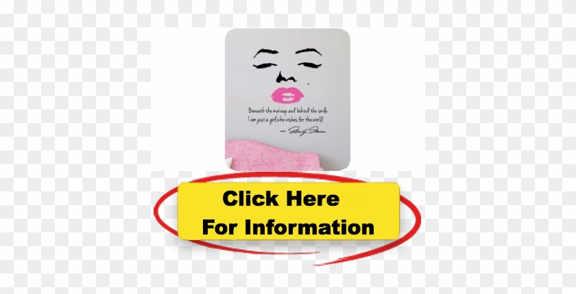 Marilyn Monroe Wall Decal Decor Quote Face Pink Lips - Marilyn Monroe 'beneath The Makeup' Black Vinyl Wall #363798