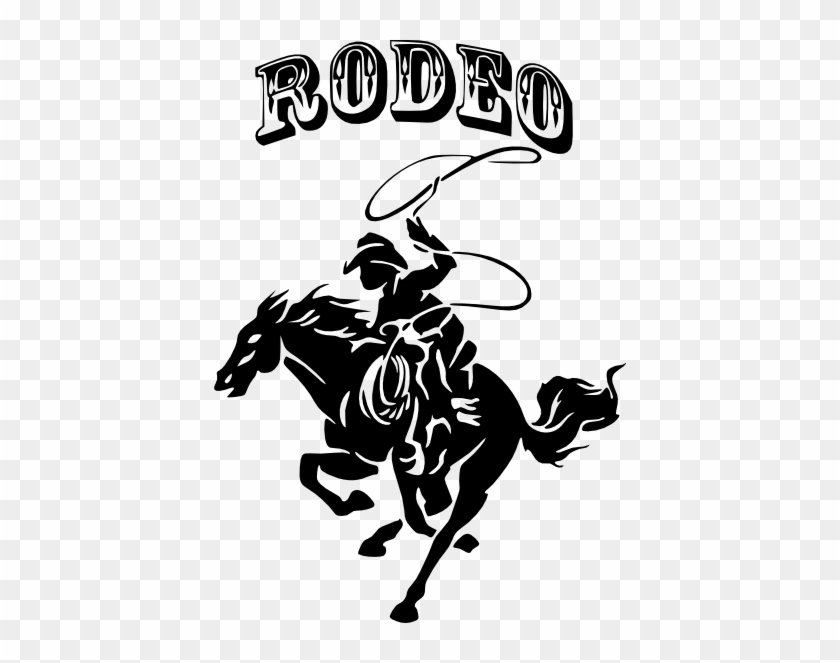 Cowboy Rodeo Rider Silhouette Picture In Black Vinyl - Cow Boy Rodeo #363852