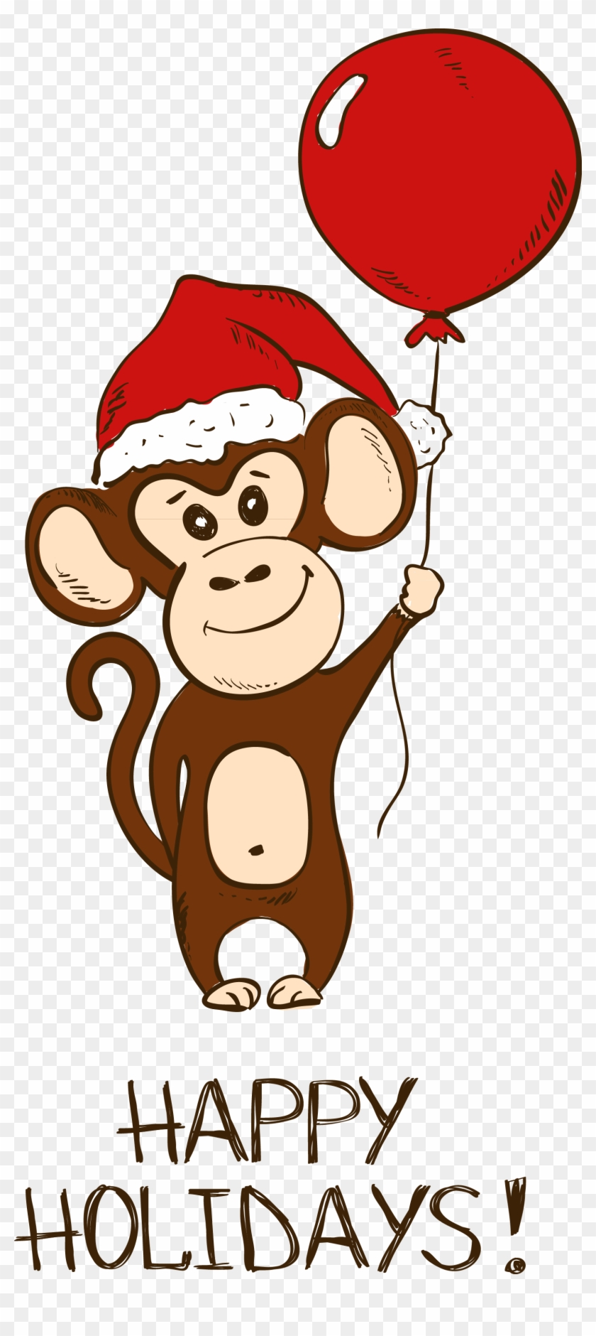 Santa Claus Christmas Cartoon Monkey - Santa Claus Christmas Cartoon Monkey #363924