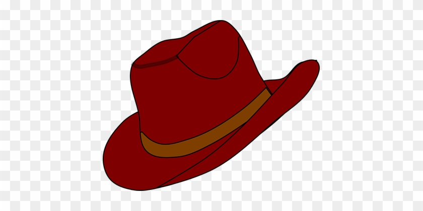 Cowboy Hat Western Country Fashion Red Cow - Clipart Image Of Hat #363910