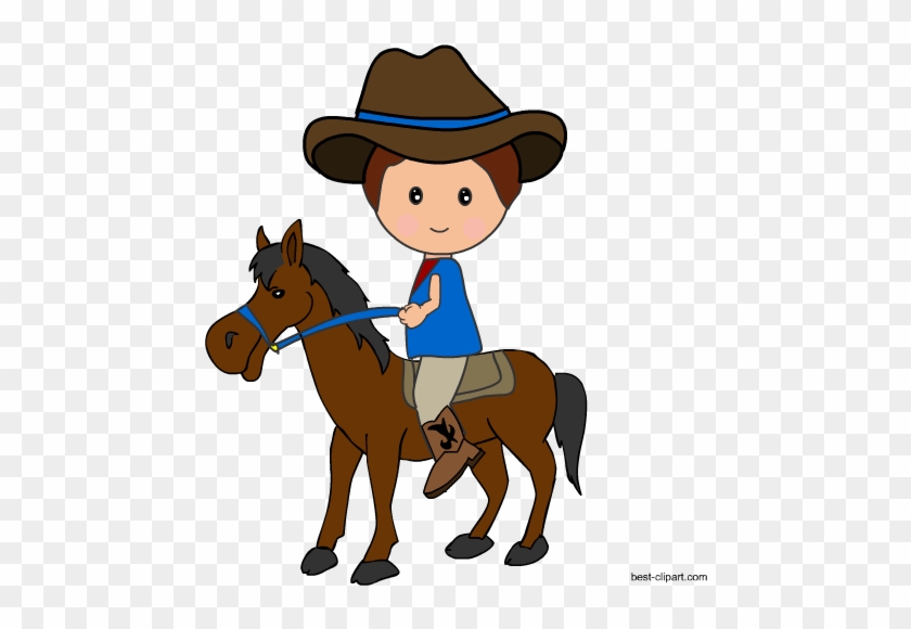 Cowboy On A Horse, Free Clip Art Image - Cowboy #363919
