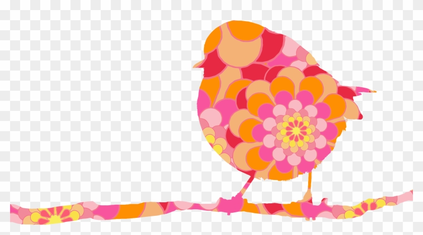 This Free Icons Png Design Of Floral Bird On Branch - Orange Und Rosa Blumen Grußkarte #364139
