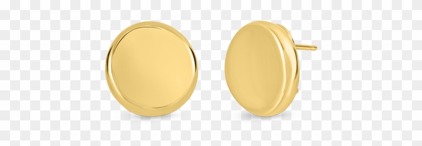 Designer Goldmedium Button Earrings - Gold #364190