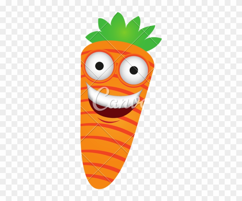 Color Kawaii Happy Carrot - Vector Graphics #364246