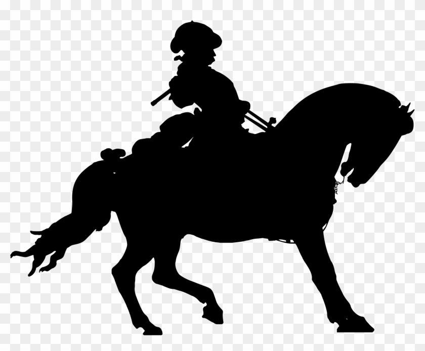 Clipart - Silhouette Of Man On Horse #364284