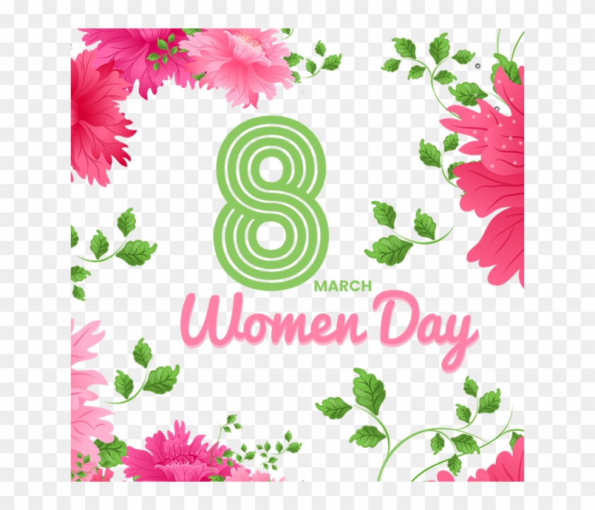 Women Day Pink Flower Border Png And Psd, 8 March, - Psd #364338
