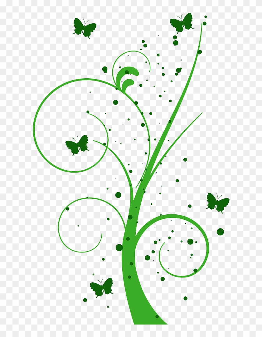 Vetor Floral Com Borboletas Em Png - Vetor Floral Com Borboletas Em Png #364384