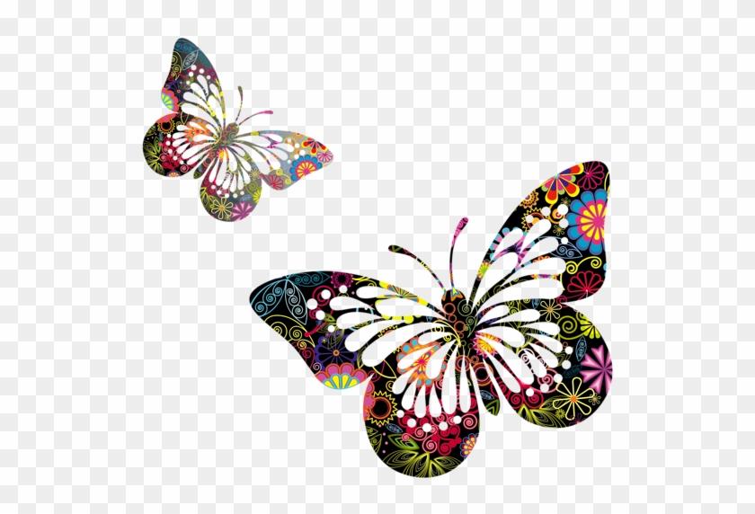 Butterflies Vector Png Picture - Butterfly And Flower Vector Png #364452