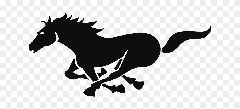 Free Horses Running Silhouette, Hanslodge Clip Art - Running Horse Silhouette Png #364540