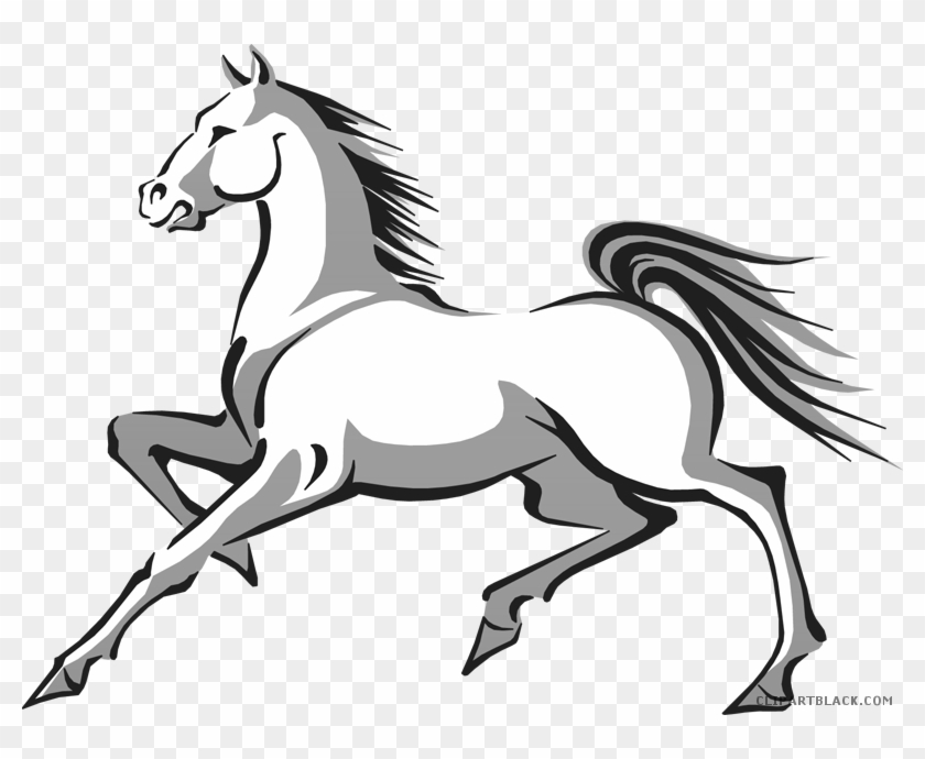 Horse Racing Animal Free Black White Clipart Images - Mustang Horse Clip Art #364558
