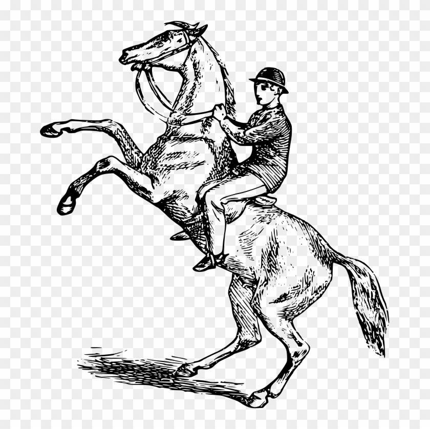 Clipart - - Draw Person Riding Horse #364638