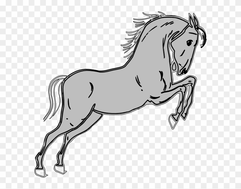 Grey Jumping Horse Clip Art At Bclipart Com Vector - Grey Horse Clipart #364657