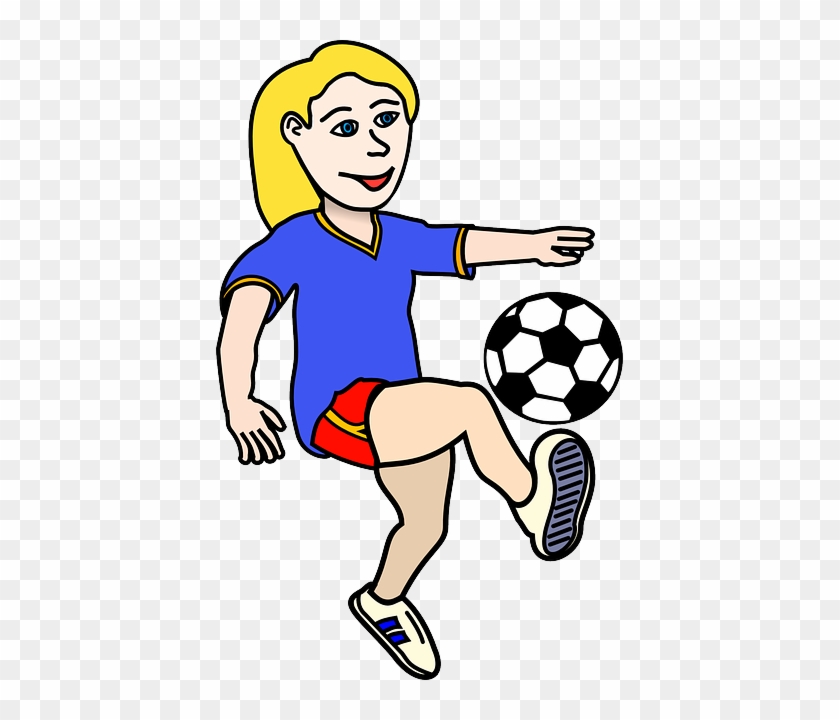 Football, Sports, Game, Girl, Playing, Player, Soccer - Soccer Ball Clip Art #364682