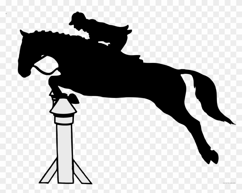 Horse Silhouette Animal Free Black White Clipart Images - Horse Jumping Silhouette #364686