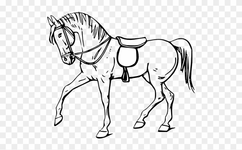 Walking Horse Outline - Colouring Picture Of Horse #364805