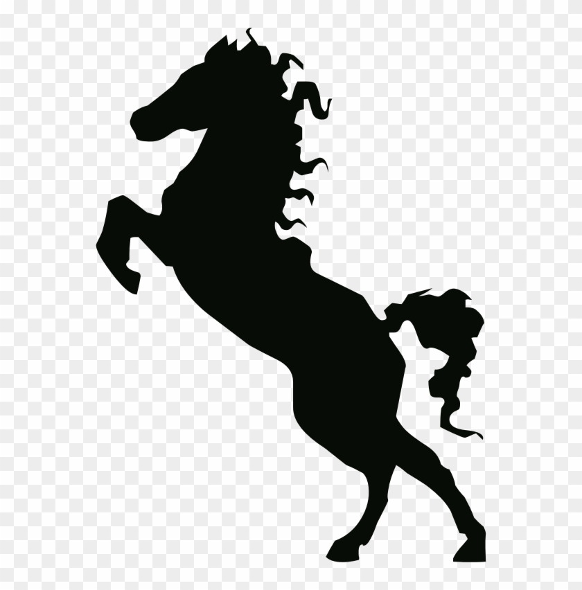 Stallion Clipart Transparent - Horse On Hind Legs Silhouette #364831