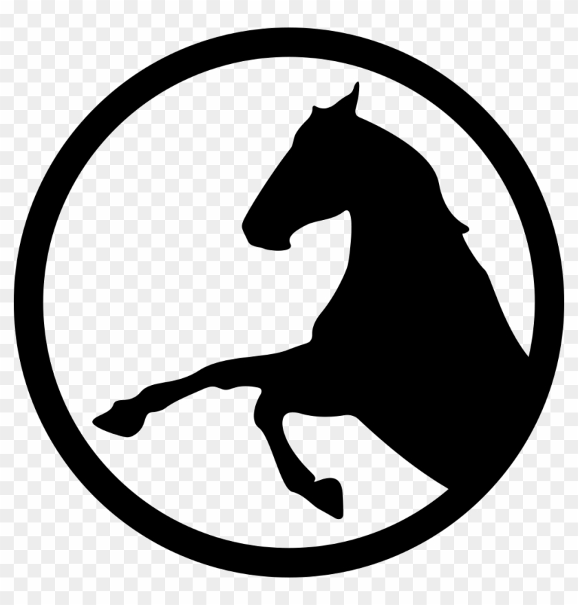 Horse Raising Front Feet Inside A Circle Outline Comments - Horse In A Circle #364851