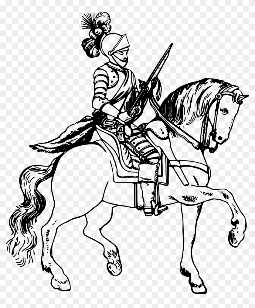Drawing of a knight on the horse free image download