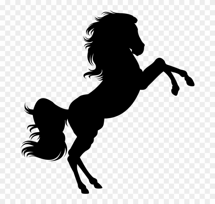 Rearing Horse Silhouette Clipart - Unicorn Silhouette #364863