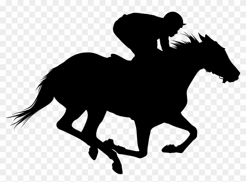 Clipart Race Horse Silhouette - Horse Racing Silhouette Png #364872