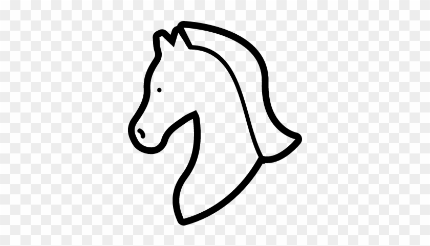 Horse Head Outline Facing The Left Vector - Desenho Cabeca De Cavalo #364874