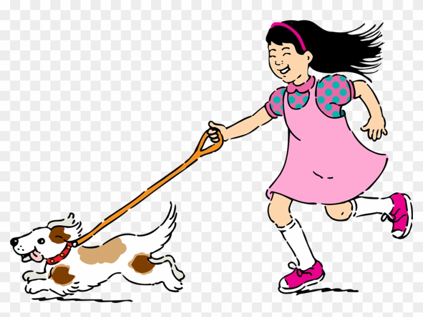 Play Cliparts Free 8, - Girl With Dog Clip Art #364893
