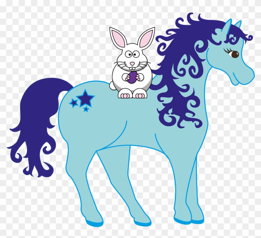 Blue Horse Cliparts - Easter Horse Clip Art #364931