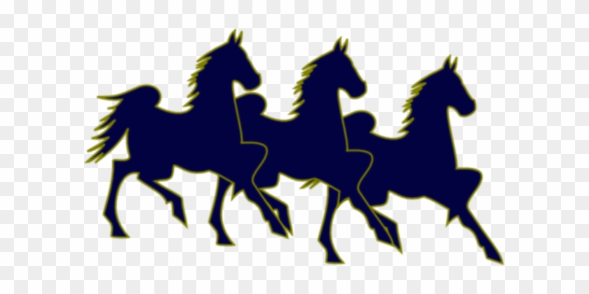 Three Horses Blue And Tan Clip Art - Gaited Horse - Make America Gait Again Mousepad #364953