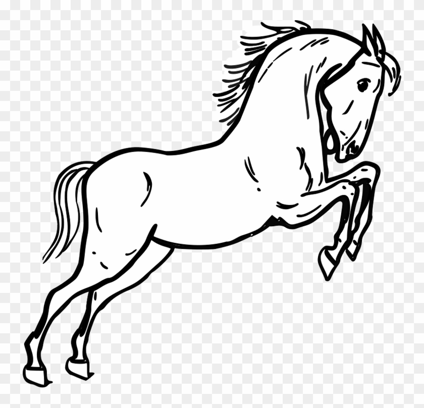 Outline Mustang Horse Cipart - Horse Clipart Black And White #365010