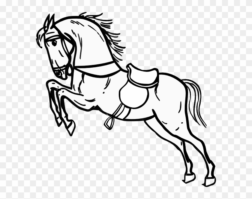 Jumping Horse Outline Clip Art At Clker Com Vector - Desenhos De Cavalos #365022