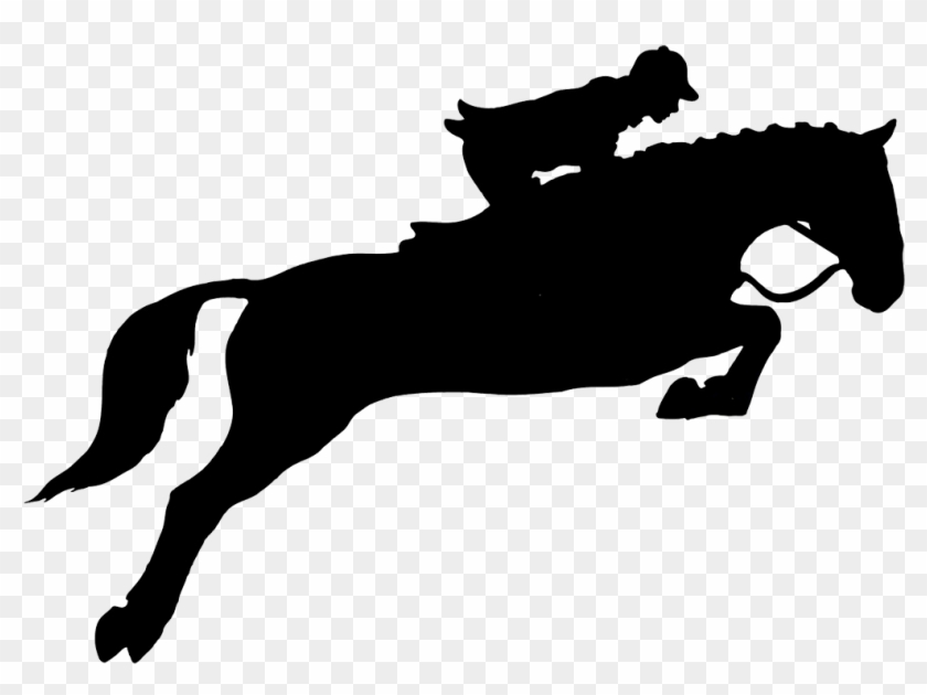Horse Jumping Hurdle Png - Horse And Rider Jumping Silhouette #365031