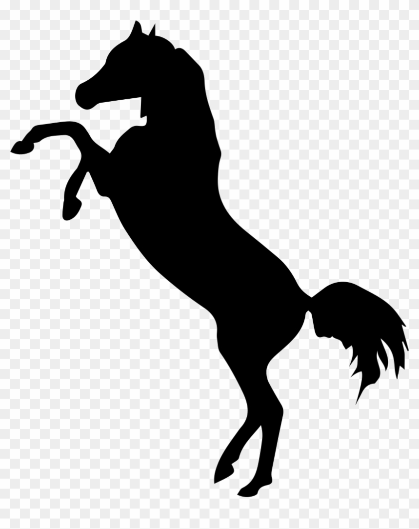 Horse Standing On Two Back Paws Black Side View Silhouette - Caballo Parado En Dos Patas #365049