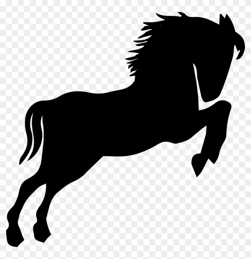 Wild Horse Black Silhouette Looking To Right Standing - Siluetas De Animales Salvajes #365052