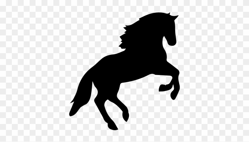 Horse Jumping Silhouette Vector - Black Horse Silhouette #365058