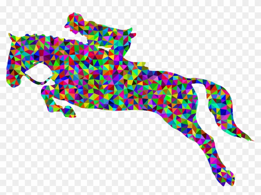 Low Poly Dressage - Jumping Horse Clip Art #365079