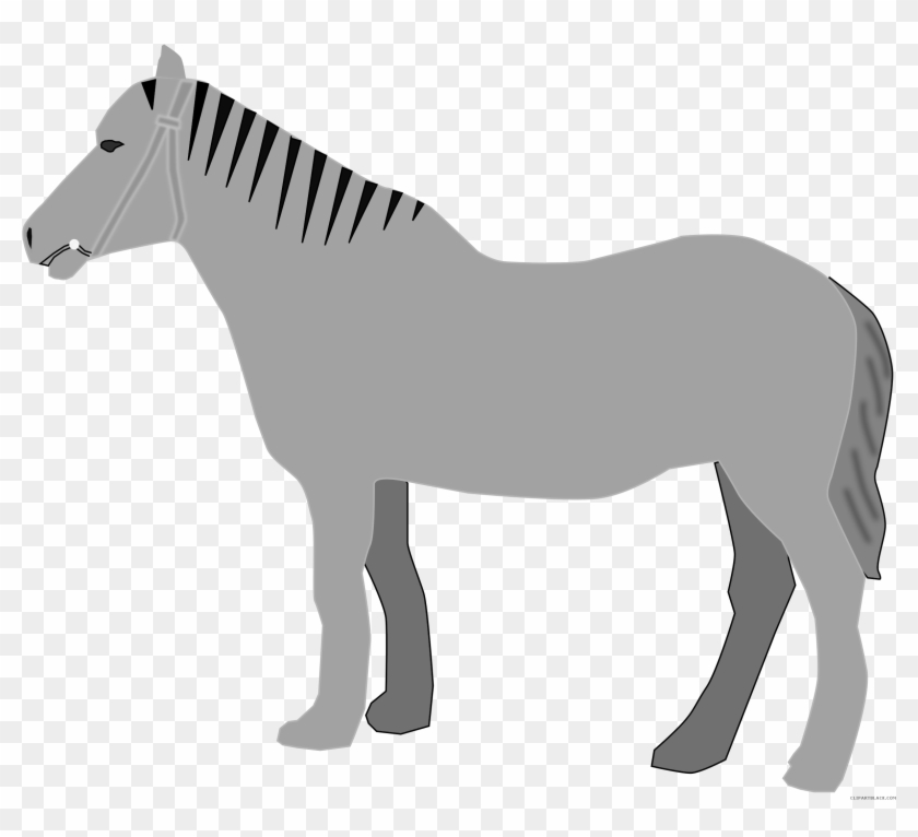 Horse Animal Free Black White Clipart Images Clipartblack - Custom Grey Horse Shower Curtain #365120
