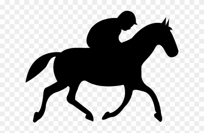 Running Horse With Jockey Black Silhouette From Side - Silhouette Of A Horse And Rider Galloping #365216