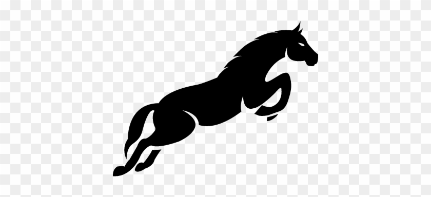 Jumping Black Horse Side Vector - Jumping Horse Icon #365259
