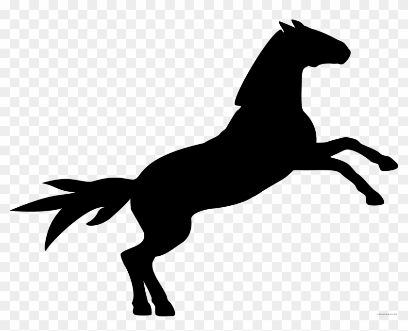 Horse Silhouette Animal Free Black White Clipart Images - Horse Jumping Silhouette Png #365302