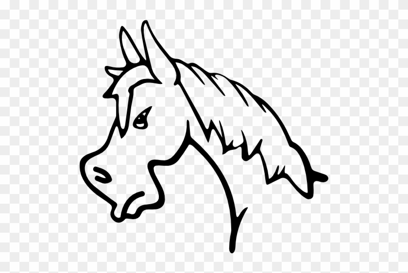 Angry Horse Face Side View Outline Free Vector Icons - Horse #365337