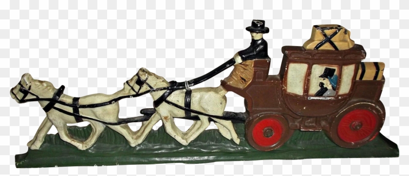 Here Is A Vintage, Painted, Cast-iron, Horse Drawn - Locomotive #365428