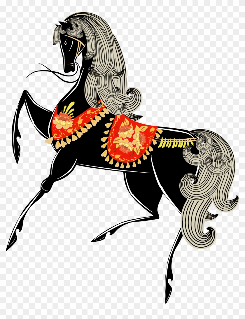 Horse Girl Clip Art - Girl On The Horse Round Ornament #365617