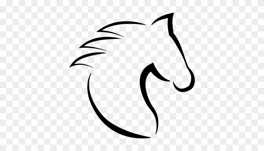 Horse Head With Hair Outline From Side View Vector - Horse Icon Transparent Background #365629