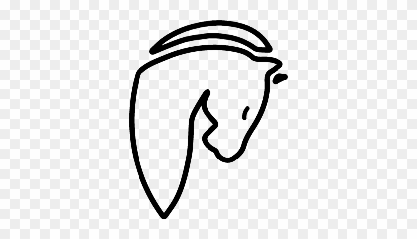 Horse With Head Down Side View Outline Vector - Horse #365631