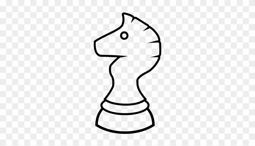 Horse Chess Piece Outline Vector - Dibujo Del Caballo Del Ajedrez #365646